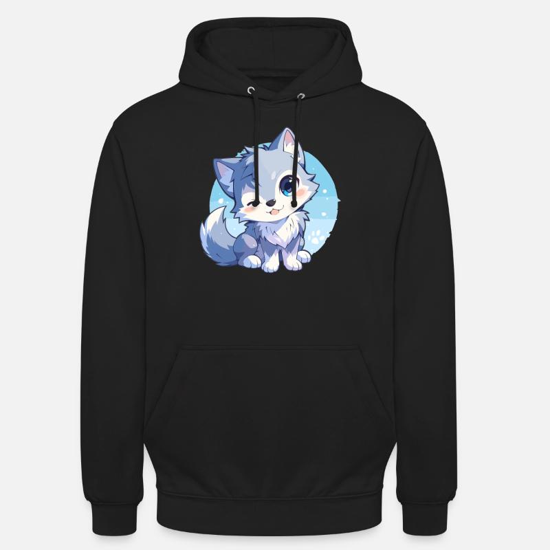 Loups Loup - Sweat-shirt à capuche unisexe - noir