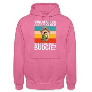 Budgie Gift - Unisex Hoodie - pink - Front - Alina (178cm) & Michal (187cm)