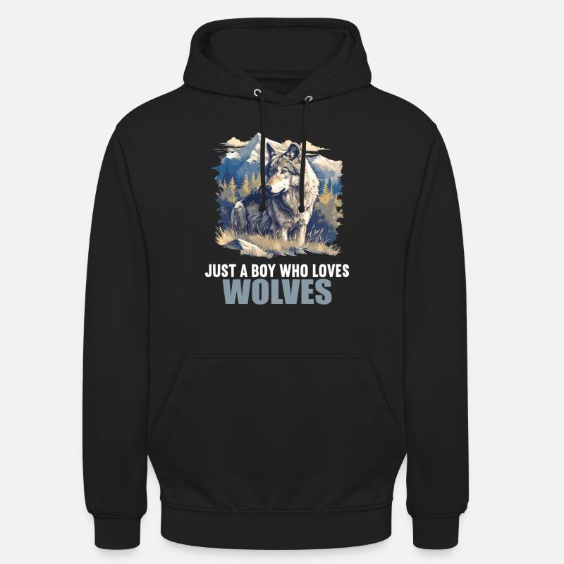 Wölfe Wolf - Unisex Hoodie - Schwarz