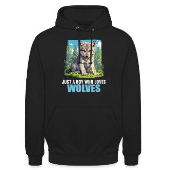 Wolves Wolf - Unisex Hoodie - black - Front - Alina (178cm) & Michal (187cm)
