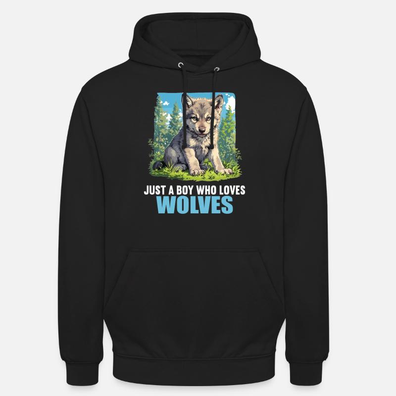 Wölfe Wolf - Unisex Hoodie - Schwarz
