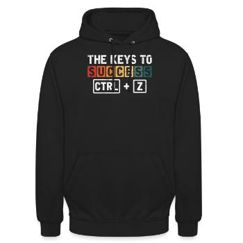 The Keys To Success Ctrl + Z - Unisex Hoodie - Schwarz - Vorne - Alina (178cm) & Michal (187cm)