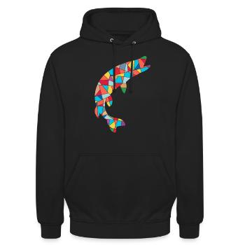 Hecht Angeln Hechtangeln Hechte Fischen Angler - Unisex Hoodie - Schwarz - Vorne - Alina (178cm) & Michal (187cm)