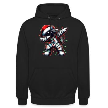 Tupfender Astronaut Niedlich Weihnachten Xmas - Unisex Hoodie - Schwarz - Vorne - Alina (178cm) & Michal (187cm)
