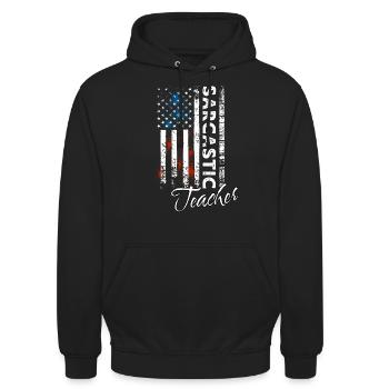 Sarkastischer Lehrer - Unisex Hoodie - Schwarz - Vorne - Alina (178cm) & Michal (187cm)