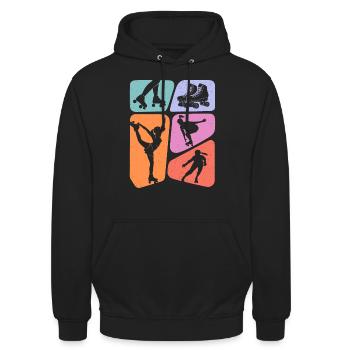 Roller Skates Roller Skating Roller Skate Girls - Unisex Hoodie - black - Front - Alina (178cm) & Michal (187cm)