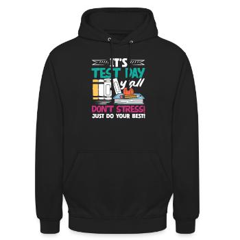 Lustiges Lehrer Lehrerinnen Geschenk - Unisex Hoodie - Schwarz - Vorne - Alina (178cm) & Michal (187cm)