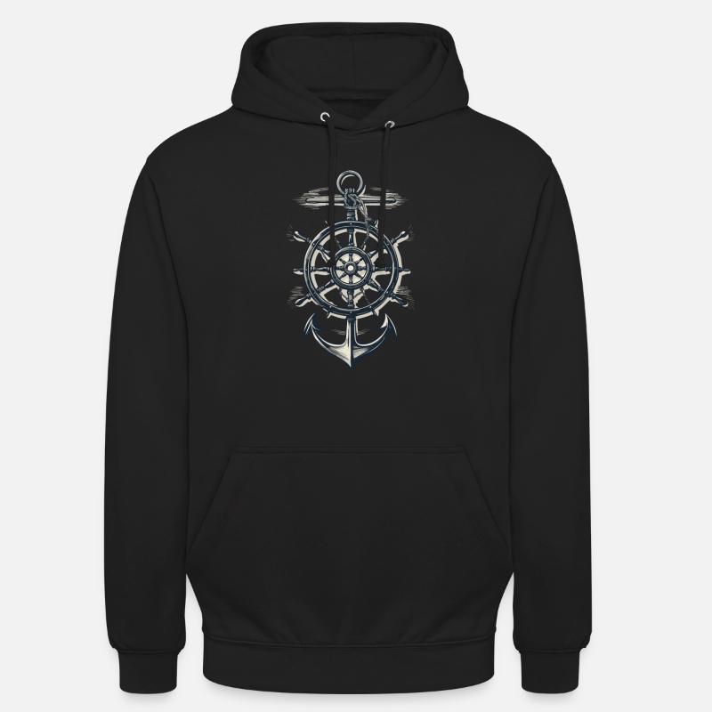 Maritimer Kompass Anker Symbol - Unisex Hoodie - Schwarz