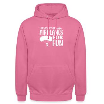 Skydive Skydiver Skydiving Fallschirm Geschenk - Unisex Hoodie - Pink - Vorne - Alina (178cm) & Michal (187cm)