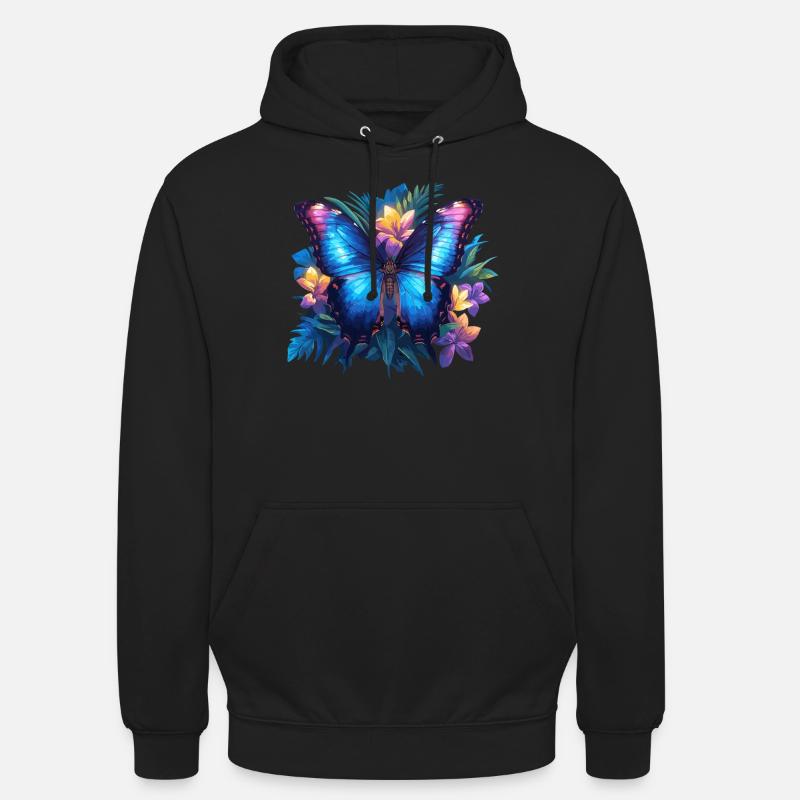 papillon papillons papillon papillon - Sweat-shirt à capuche unisexe - noir