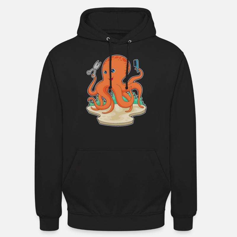 Octopus Coiffeur Ciseaux - Sweat-shirt à capuche unisexe - noir