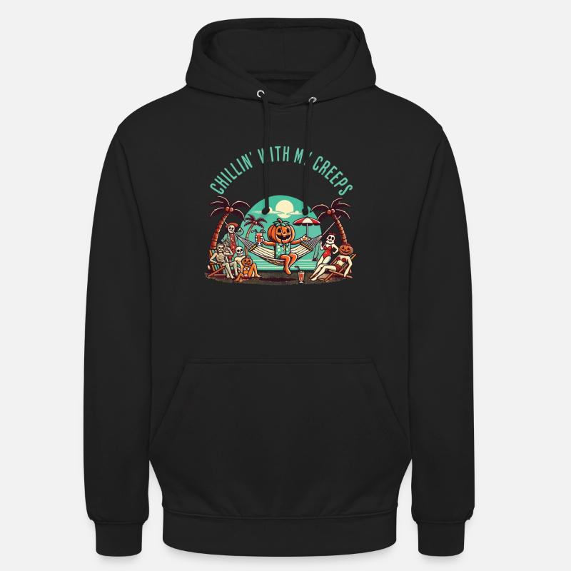 Chillin' With My Creeps Pumpkin - Sweat-shirt à capuche unisexe - noir