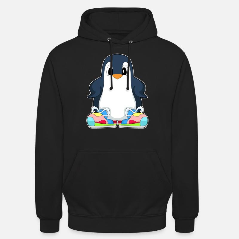 Pinguin große Schuhe - Unisex Hoodie - Schwarz
