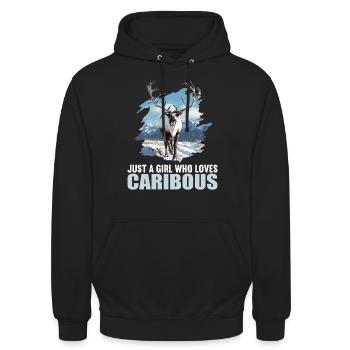 Caribou Karibus Karibu - Unisex Hoodie - Schwarz - Vorne - Alina (178cm) & Michal (187cm)