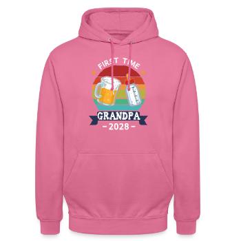 First Time Grandpa 2028 - Unisex Hoodie - pink - Front - Alina (178cm) & Michal (187cm)