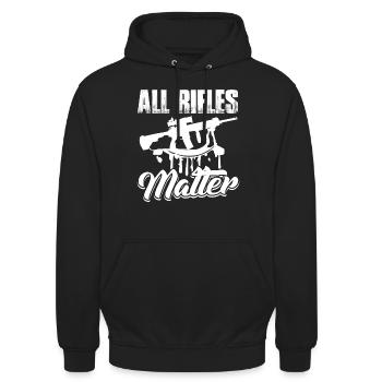 2nd Amendment All Rifles Matter - Unisex Hoodie - black - Front - Alina (178cm) & Michal (187cm)