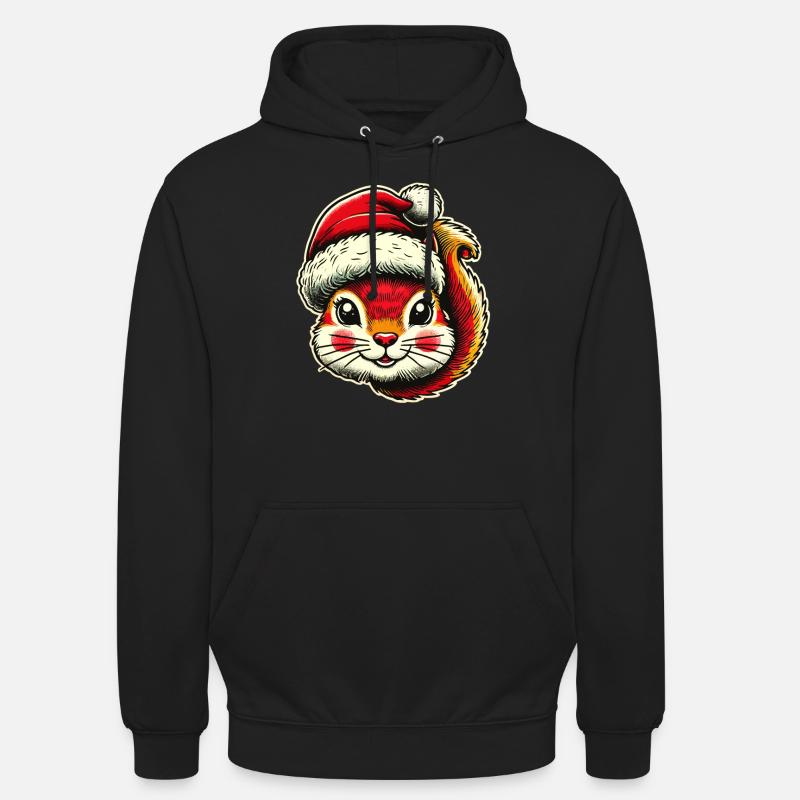 Joyeux Noël Écureuil - Sweat-shirt à capuche unisexe - noir