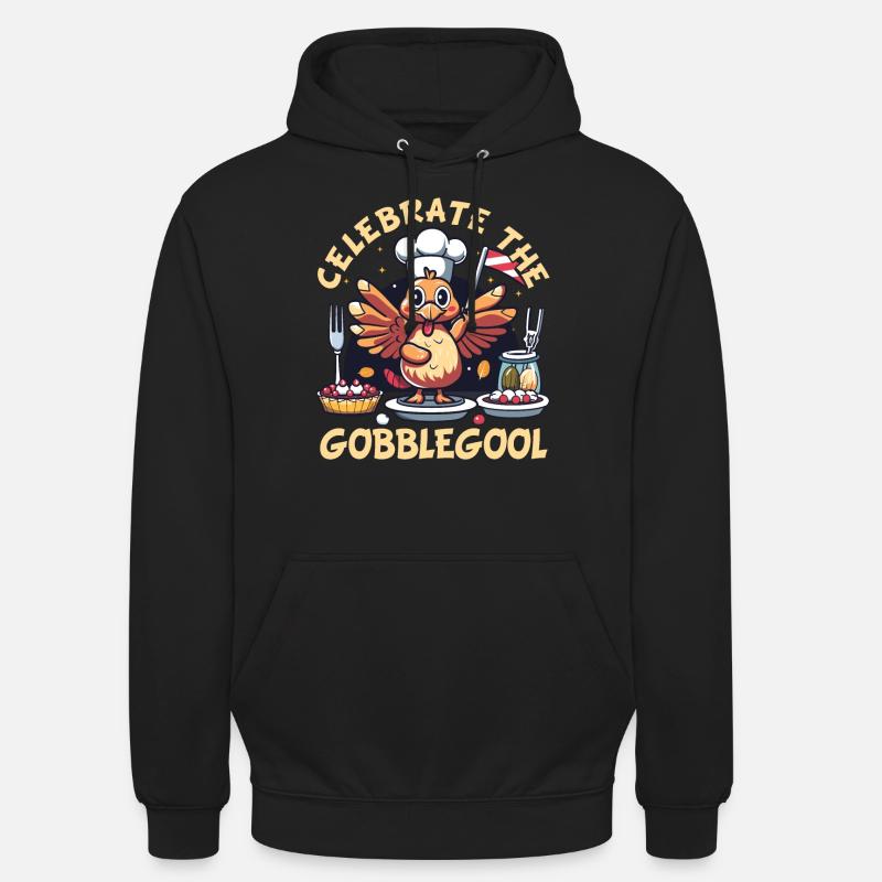 Gobblegool Dinde Thanksgiving - Sweat-shirt à capuche unisexe - noir