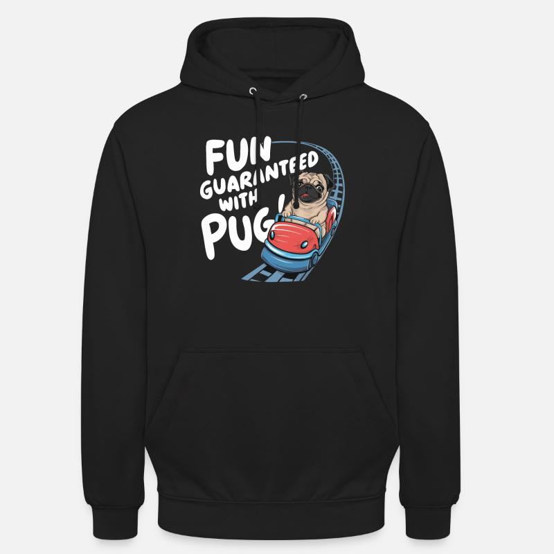Mops Hundehalter Mops Liebe Achterbahn - Unisex Hoodie - Schwarz