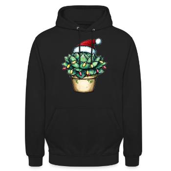 succulent chapeau de Noël - Sweat-shirt à capuche unisexe - noir - Devant - Alina (178cm) & Michal (187cm)