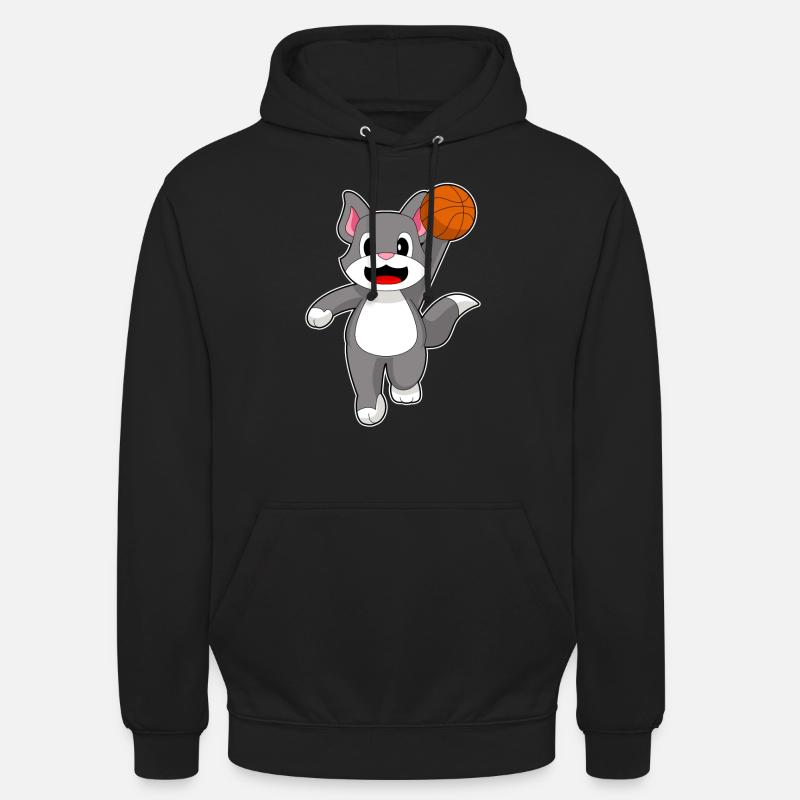 Chat Basketteur Basketteur - Sweat-shirt à capuche unisexe - noir