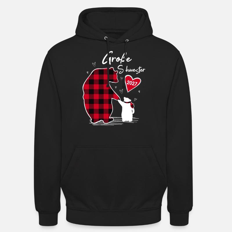 Große Schwester Bär 2027 - Unisex Hoodie - Schwarz