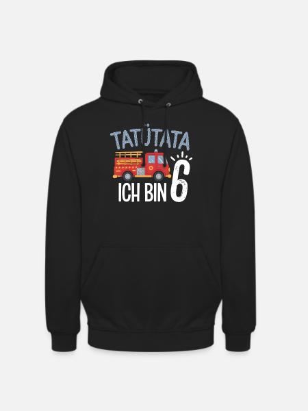 Tatütata Fire Brigade 6th Birthday - Unisex Hoodie - black