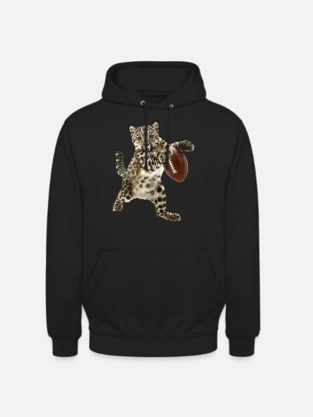 Snow Leopard Football - Unisex Hoodie - black
