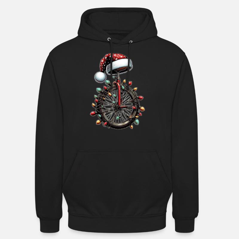 Monocycle Monocycle Chapeau de Noël - Sweat-shirt à capuche unisexe - noir