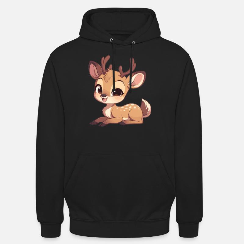 Cerf Cerf - Sweat-shirt à capuche unisexe - noir