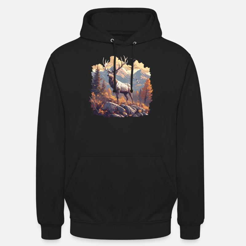 Hirsche Hirsch - Unisex Hoodie - Schwarz