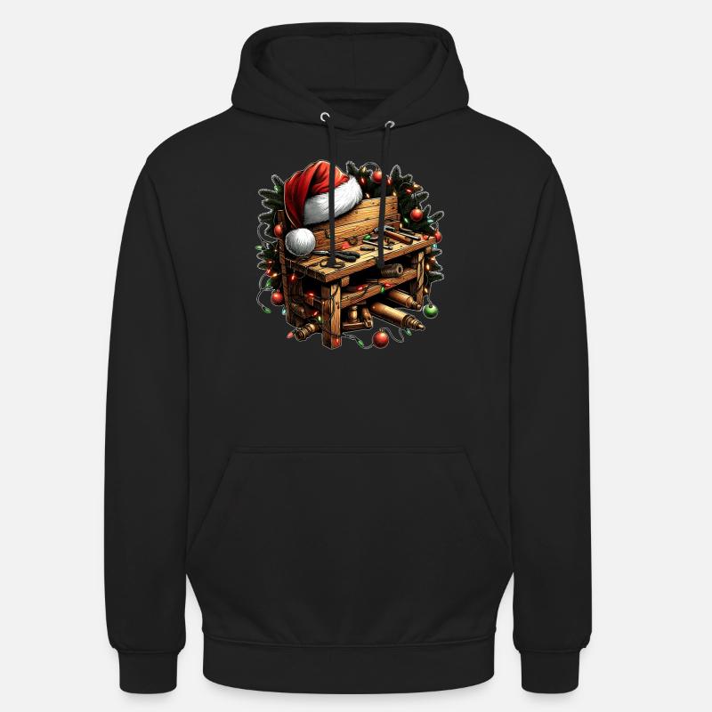 Menuisier Menuiserie Menuiserie Noël - Sweat-shirt à capuche unisexe - noir