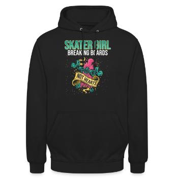 Skateboarder Skater Girl Frauen Sk8er Skateboard - Unisex Hoodie - Schwarz - Vorne - Alina (178cm) & Michal (187cm)