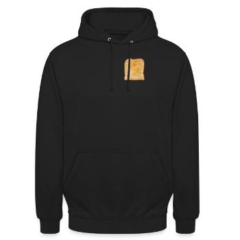 Pain grillé, une tranche de pain grillé, - Sweat-shirt à capuche unisexe - noir - Devant - Alina (178cm) & Michal (187cm)