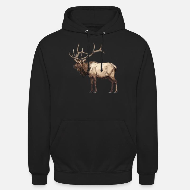 Elche Elch - Unisex Hoodie - Schwarz