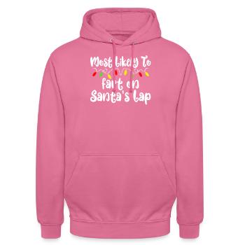 Très probablement en train de péter sur les genoux du Weihn - Sweat-shirt à capuche unisexe - rose - Devant - Alina (178cm) & Michal (187cm)