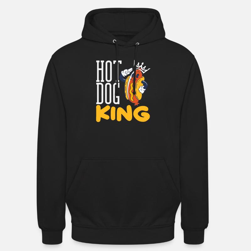 Roi du hot-dog pour les amateurs de collations - Sweat-shirt à capuche unisexe - noir