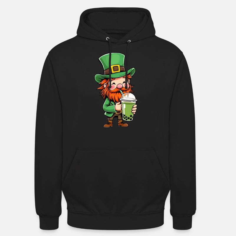 Leprechaun Bubble Tea Saint-Patrick - Sweat-shirt à capuche unisexe - noir