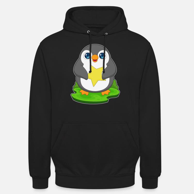 Étoile Pingouin - Sweat-shirt à capuche unisexe - noir