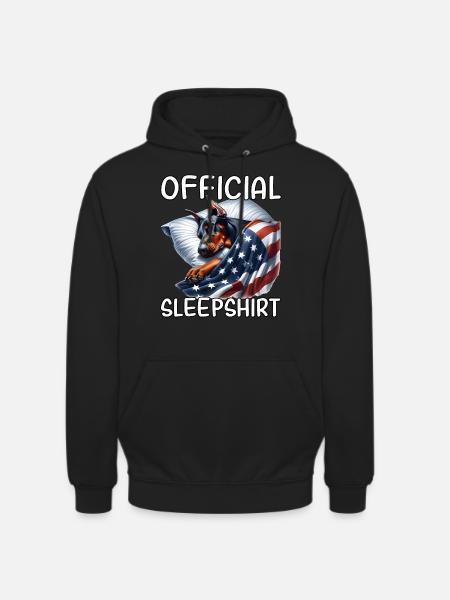 Doberman US Sleep Shirt - Unisex Hoodie - black