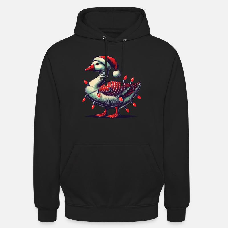 Noël drôle oie maladroite - Sweat-shirt à capuche unisexe - noir