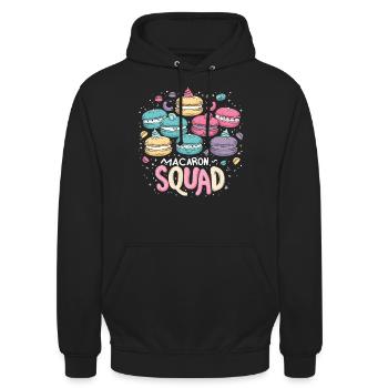 Amateurs de macarons Macaron Baker - Sweat-shirt à capuche unisexe - noir - Devant - Alina (178cm) & Michal (187cm)