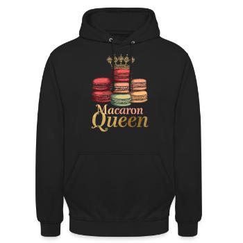 Amateurs de macarons Macaron Baker - Sweat-shirt à capuche unisexe - noir - Devant - Alina (178cm) & Michal (187cm)
