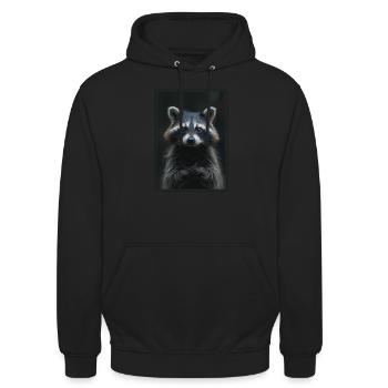 Waschbären Waschbär - Unisex Hoodie - Schwarz - Vorne - Alina (178cm) & Michal (187cm)