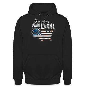 Wetterbeobachter US - Unisex Hoodie - Schwarz - Vorne - Alina (178cm) & Michal (187cm)