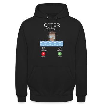 Otter Phone Display Otter Is - Unisex Hoodie - Schwarz - Vorne - Alina (178cm) & Michal (187cm)
