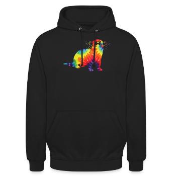 Otter Tie Dye - Unisex Hoodie - Schwarz - Vorne - Alina (178cm) & Michal (187cm)