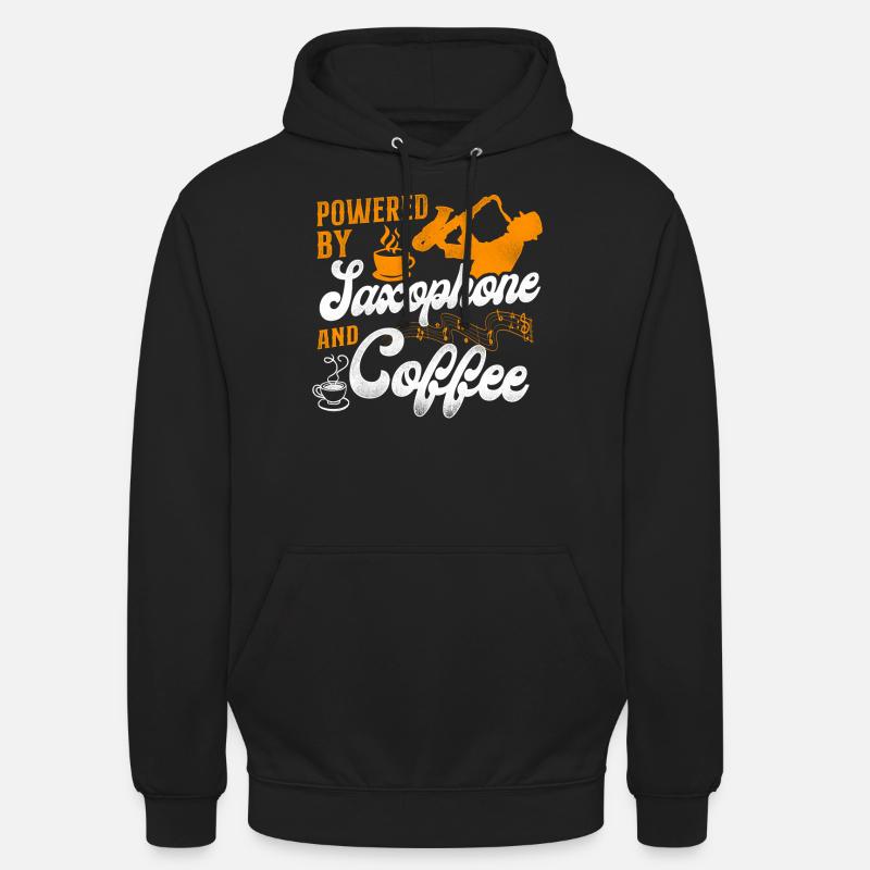 Saxophone Café Propulsé par - Sweat-shirt à capuche unisexe - noir