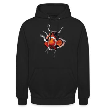 Clownfisch - Unisex Hoodie - Schwarz - Vorne - Alina (178cm) & Michal (187cm)