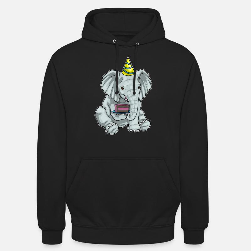 Gâteau éléphant - Sweat-shirt à capuche unisexe - noir